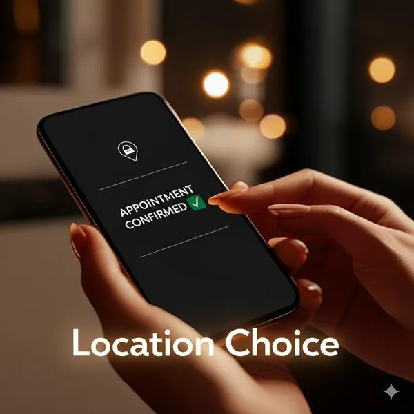 Smartphone showing booking confirmation for Beirut Escorts service